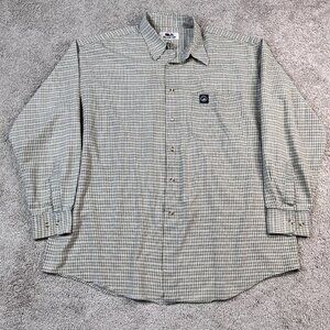 Billion Bay Plaid Lon Sleeve Button Down Shirt Beige Men’s Size XL